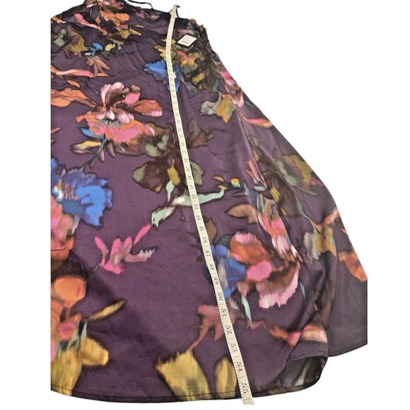 Nicole Miller Maxi Dress L Purple Floral Boho Pockets Shelf Bra NWT Fall Vibes - Picture 6 of 10